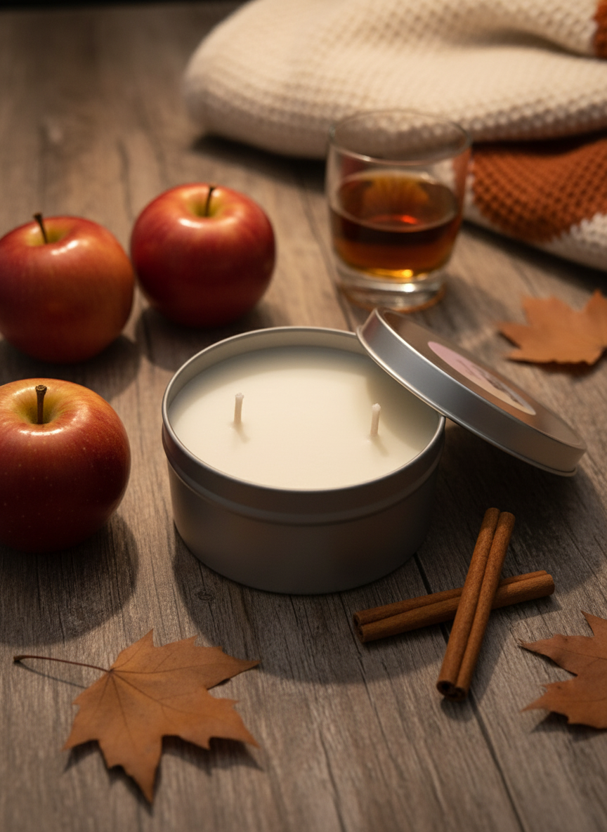 Apple Maple Bourbon Tin Candle