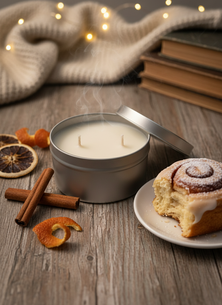 Cinnamon Roll Tin Candle