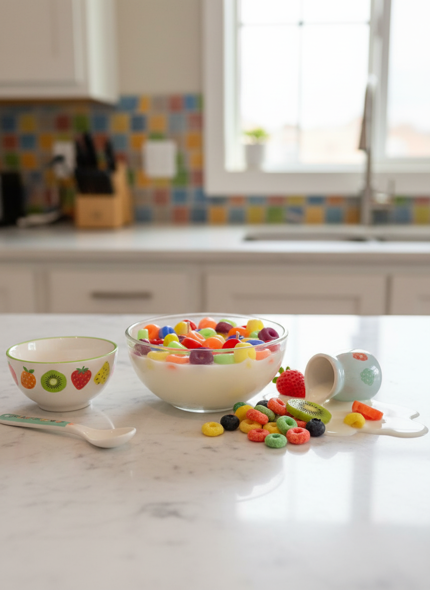 Large Bowl of Fruit Loops Candle