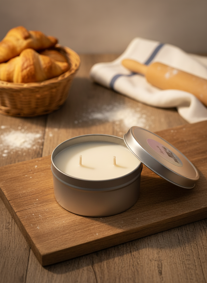 Warm Croissant Tin Candle