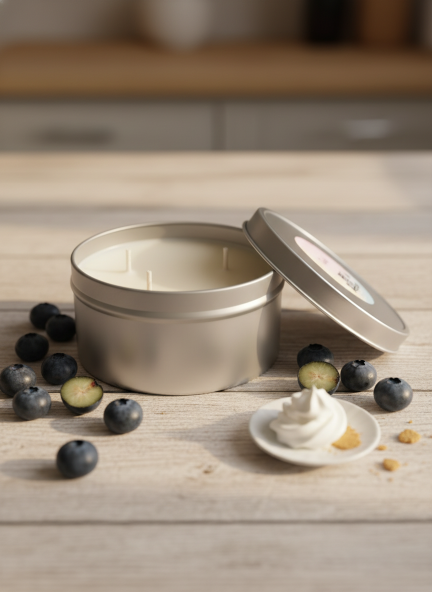 Blueberry Cheesecake Tin Candle