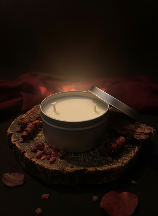 Dragons Blood Tin Candle
