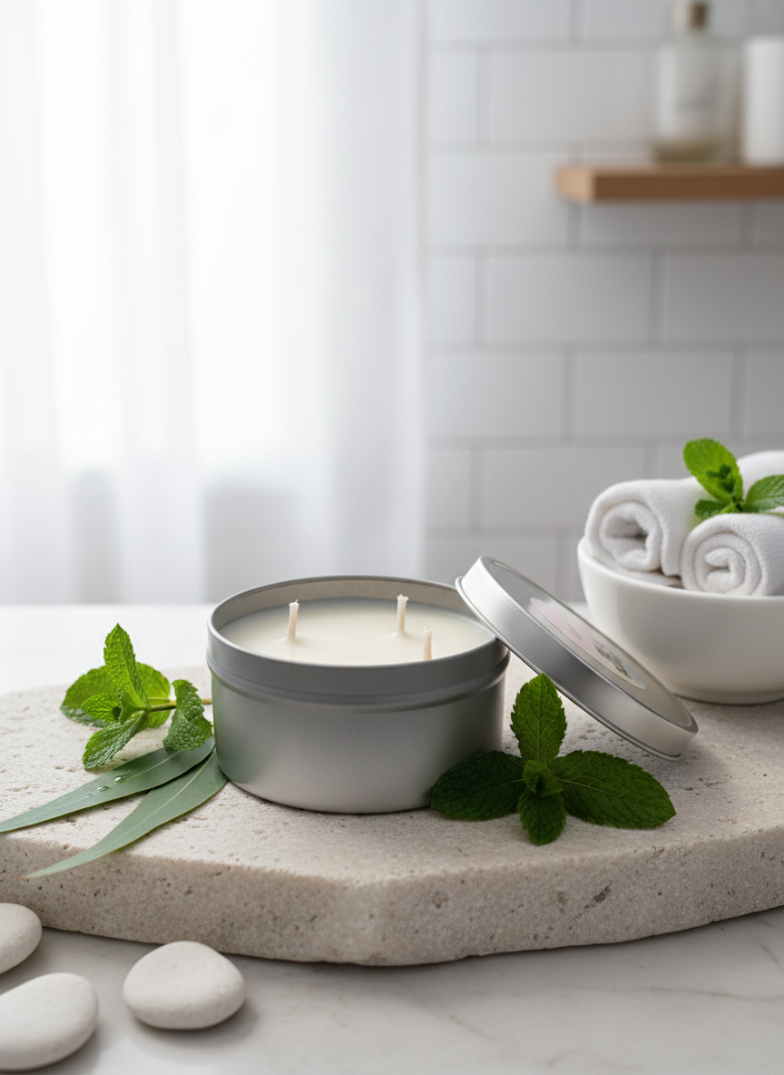 Eucalyptus + Peppermint Tin Candle