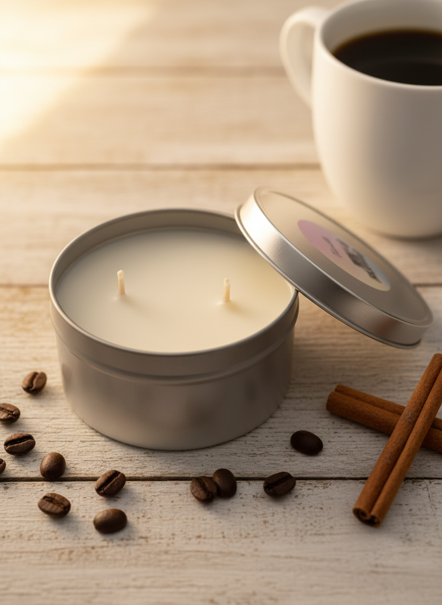 Morning Coffee Tin Candle