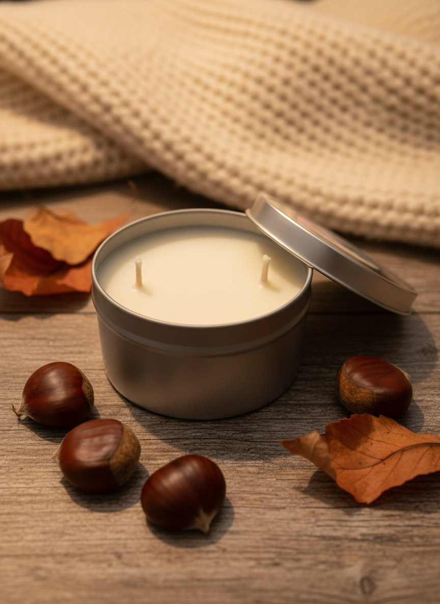 Vanilla Chestnut Tin Candle